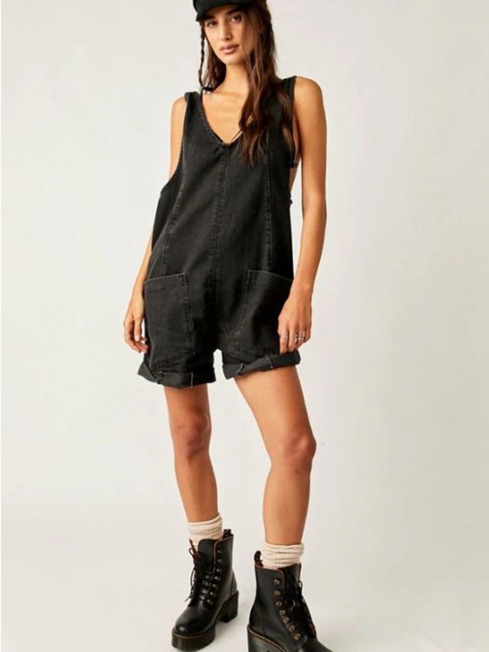 Free People High Roller Denim Shortalls